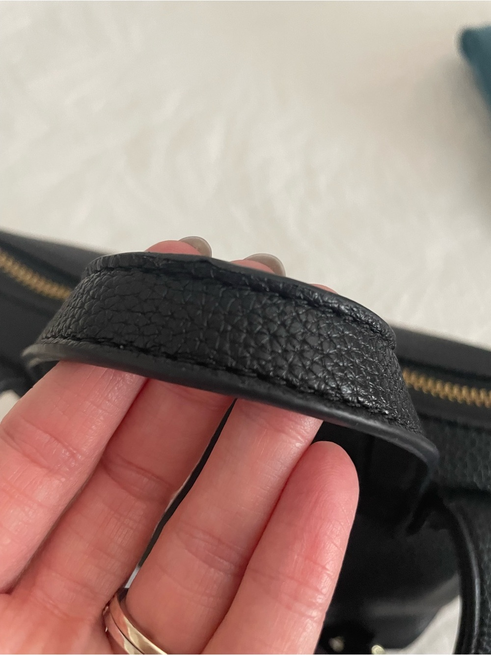 Katie Loxton Black Pebbled Leather Backpack - Picture 4 of 5